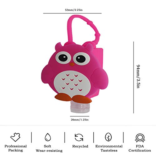 Yelis Handbag Pendant with 50ml Portable Liquid Container, Cute Animal Silicone Key Chain Key Ring Child Pendant (Owl)