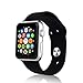 [3 Pieces] iXCC 38mm Apple Watch Band Soft Silicone Sport Style Series 2 Series 1 Men Women [2 Lengths] Large / Small Wrist Strap Replacement - Black