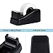 Ktrio Mini Desktop Tape Dispenser Desk Tape Dispensers for 1/2 or 3/4 Inch Magic Tape Invisible Tape with 1 Inch Core, Non-Slip Tape Holder 4.0x2.2x1.7 Inch 2 Pack Black