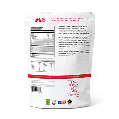 Momentous Recovery GrassFed Whey Protein Isolate, PostWorkout