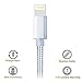 ZTeanok YYY39 Nylon Braided Cable Charger for iPhone 7/7 Plus/6/6 Plus/6S/6S Plus, SE/5S/5, IPad, iPod Nano 7, 10'/3 m -Silver - 2 Piece