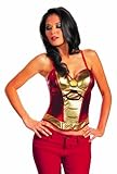 Disguise Marvel Iron Man Mark 42 Fiercely Femme Sassy Womens Adult Bustier Costume, Gold/Red, Medium/8-10