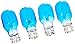 Wedge Base Replacement Light Bulb (Pack of 4) Color: Blue