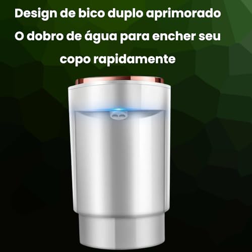 BOMBA DE ÁGUA ELÉTRICA AUTOMÁTICA PARA GALÃO – Recarregável USB, Fluxo Rápido 4X Mais Potente, Saída de Água Dupla – Ideal para Galões 5L, 10L e 20L (Preto)