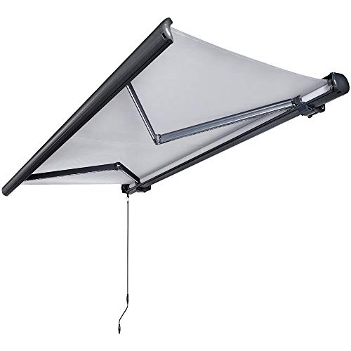 Nemaxx Kassettenmarkise elektrisch Vollkassettenmarkise mit LED, Markise weiß, Kassette anthrazit, Funk Fernbedienung… – Bild 4