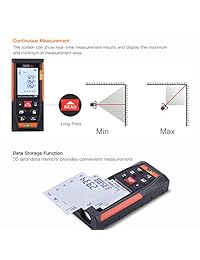 Medidor portable laser distance con 2 niveles de burbuja función de silencio para batería de alta medición precisa incluidos Tacklife HD60 Classic Laser medida 196 pies M in ft
