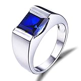 Jewelrypalace Men's 3.4ct Created Blue Sapphire 925 Sterling Silver Ring