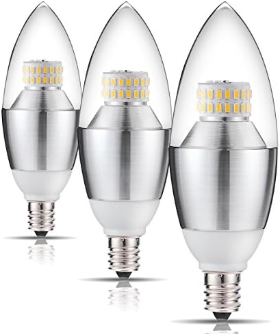 TGMOLD Candelabra LED Bulbs, Dimmable 60Watt Light Bulbs Equivalent, 6Watt Daylight White(4000K) Chandelier Bulb, E12 Candelabra Base, 550lm LED Candle Bulb, 3 Pack