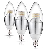 TGMOLD Candelabra LED Bulbs, Dimmable 60Watt Light Bulbs Equivalent, 6Watt Daylight White(4000K) Chandelier Bulb, E12 Candelabra Base, 550lm LED Candle Bulb, 3 Pack