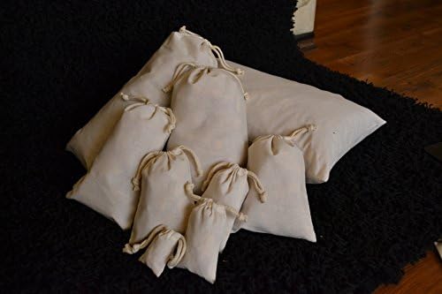 3 x 4 Inches ORGANIC COTTON DOUBLE DRAWSTRING MUSLIN BAG. (NATURAL COLOR) (10)
