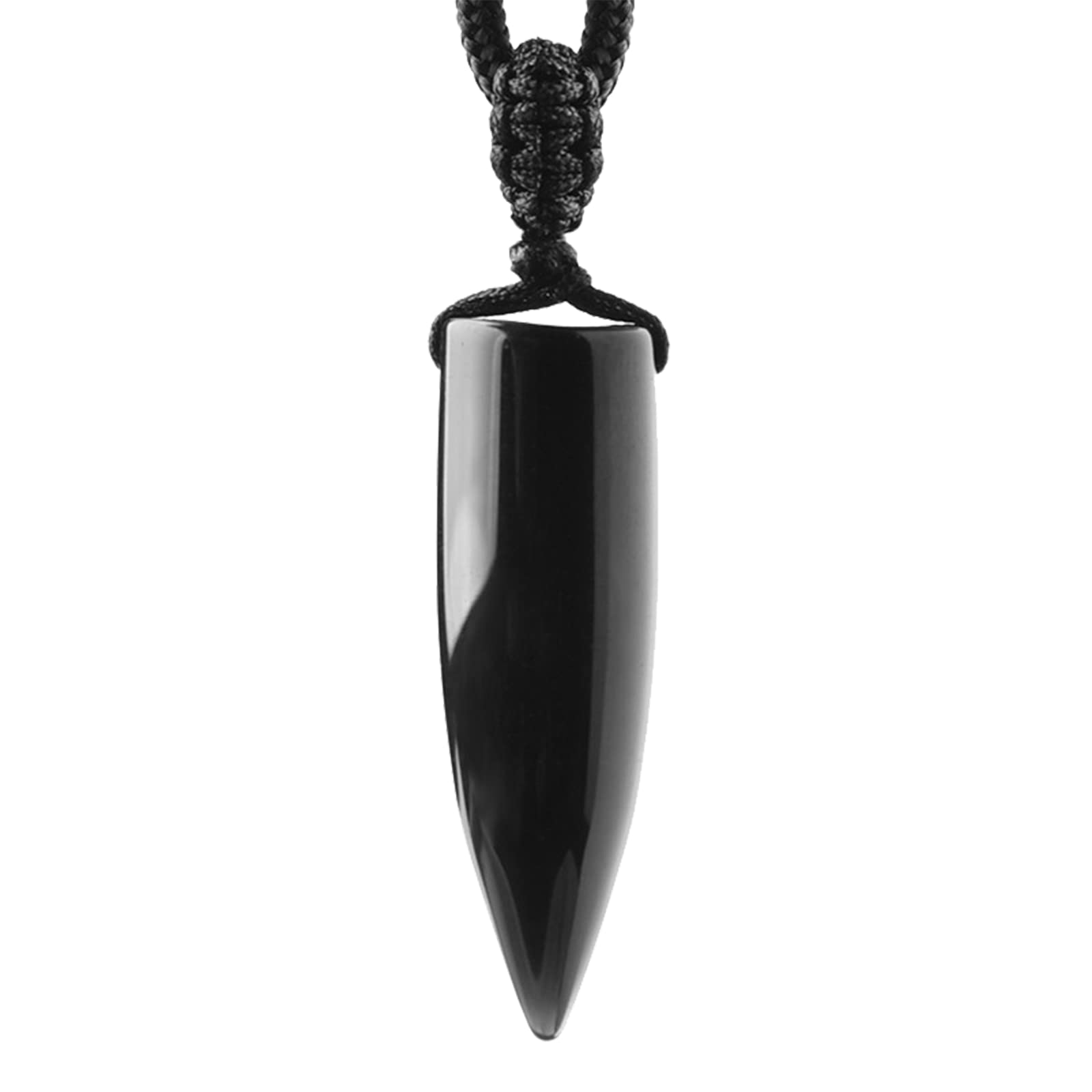 VIKCAUX Obsidian Necklace for Men Fashion Bullet