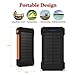 FLOUREON 10,000mAh Solar Power Bank Portable Solar Phone Charger with LED Flashlight Dual 2.1A USB Max Waterproof Portable Cell Phone Power Bank (Orange)