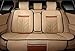 Amooca Compatible Universal Full Front Rear Ice Silk PU Fabric Car Seats Cushion Cover Fit for All Most Five Seat Car Beige 8pcs
