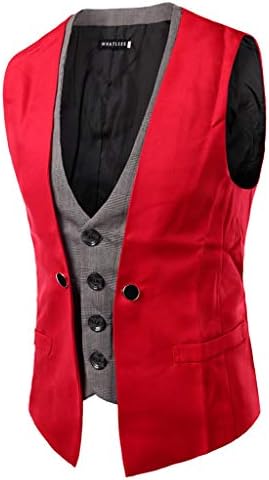 Ennglun Mens Waistcoat,Mens Pocket Beston Droit Waistcoat Vest Jacket Coat,Vest for Men
