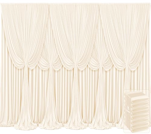 8 Paneele, Champagnerhintergrund, Vorhänge für Hochzeit, Party, faltenfrei, Vorhangvorhänge, Stoffdekorationen, Fotohintergrund, Tuch für Babyparty, F