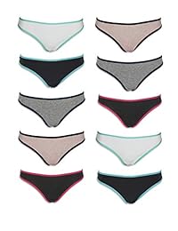 Tangas elastizadas de algodón para dama, 10 unidades.