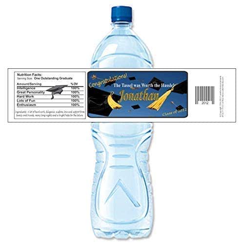 Amazon.com: Graduation Water Bottle Labels, Personalized, Waterproof (Set of 24)(Y557): Handmade