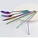 KISSWILL Travel Utensils with Case, Healthy & Eco-Friendly 8 Pieces Rainbow Color Travel Silverware for Hiking Traveling Camping or Lunch Box, Portable Utensil Set, Dishwasher Safe