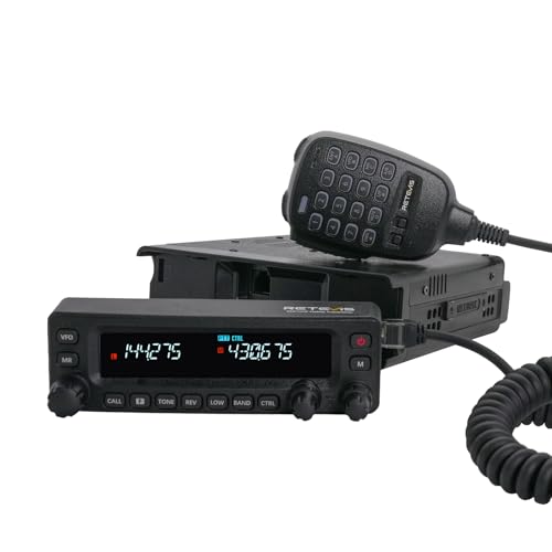 Retevis MA1 Amateur Radio Station, 50W Amateur Radio with Detachable Control Panel, Multi-Band Repeater, 2m/70cm/FM/AM, 800 Channels, Mobile Transceiver for Trucks, Amateur Events (1 Piece)