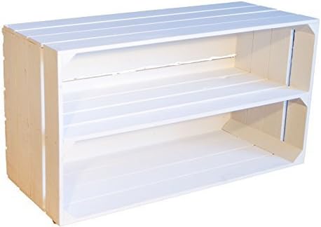 Tosca fruit crate - white/natural/flamed - long removable shelves - separator plank - approximately 75 x 40 x 26 cm…