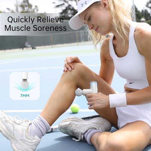 opove M3 Mini Massage Gun for Back Pain Relief, with Facial Mode, 7mm Amplitude, 4 Speed Levels Ultralight Portable and Rechargeable Fascia Gun Active Recovery Women Gifts