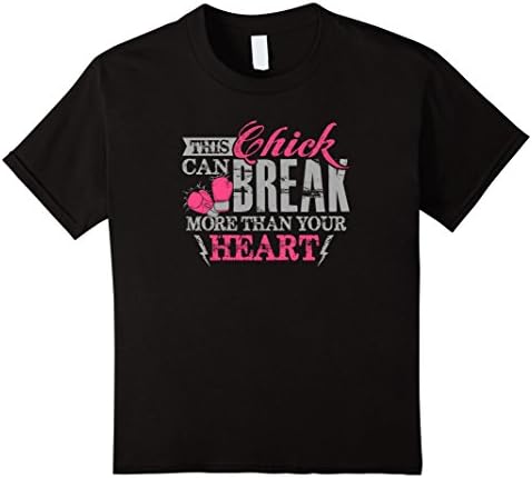 Kids This Chick Can Break More Than Your Heart Boxing T-Shirt 12 Black