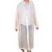 Alotpower Rain Poncho with Hood and Sleeves for Trip White