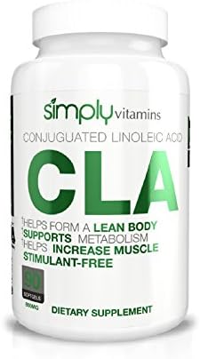 Simply Vitamins CLA (Conjugated Linoleic Acid) 800mg 90 Softgels - Improve Muscle Strength and Exercise Endurance - Promotes Increased Metabolic Rates and Strengthens Immune System