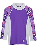 Tuga Girls Shoreline L/S Rash Guard (UPF 50+), Violet, 4/5 yrs