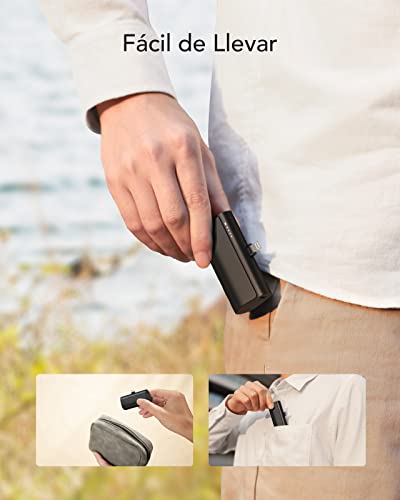 Mini Power Bank Portátil PD 22.5W para iPhone Lighting con Cable Integrado,Batería Portátil Inalámbrico Carga Rápida Banco de Energía 5000 mAh Compatible con iPhone 14/13/12/11/X ¡Idea de regalo