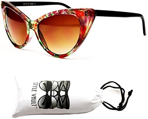 Wm508-vp Style Vault Cateye Sunglasses (KFW #1 Orange/Green, uv400)