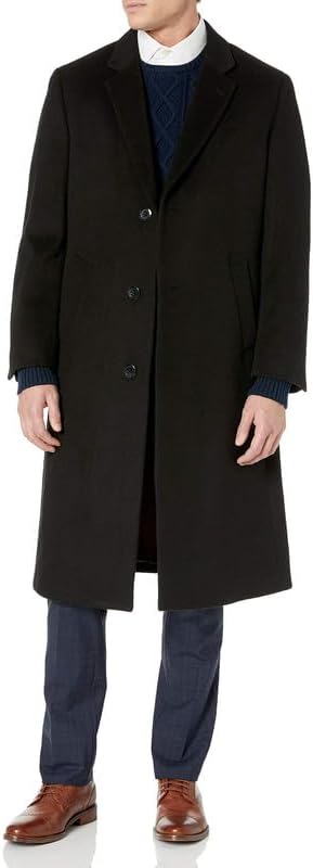 Kirkland Signature Mens Wool Overcoat (Black, 48R) at Amazon Men's