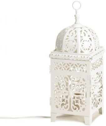 Home Locomotion White Scrollwork Table Lamp