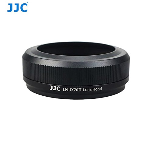 JJC LH-JX70II Black Lens Hood with Adapter Ring for Fujifilm FinePix X70 - Replaces LH-X70 - For Original Fuji Lens Caps