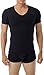 Underworks Cotton Concealer Compression V-Neck T-Shirt Top, Medium, Black