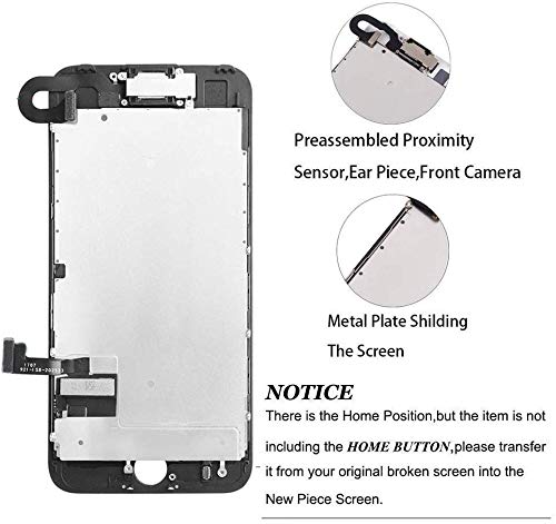 for iPhone 8 Plus Screen Replacement Black 5.5", LCD Display Touch Digitizer Assembly Replacement with Front Camera+ Earpiece Speaker+ Repair Tools Kit+ Screen Protector (iPhone 8 Plus Screen Black) - Thumbnail 2