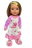 My Brittany's Piggy Nightgown with Slippers Fits Wellie Wisher Dolls- Glitter Girl Dolls- Heart to Heart Dolls- 14 Inch Doll Clothes and Shoes