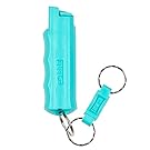 SABRE RED Kuros! Pepper Spray—Police Strength—Aqua Key Case with Quick Release Key Ring, 25 Bursts & 10-Foot (3 m) Range