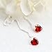 A&C Fashion Korean Version Red Rhinestones Heart Earrings for Women. Unique Handmade Earrings Jewelry for Girl. (Silver Color)