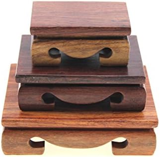 Oriental Furniture Display Stands Pedestal Wooden Rectangle Rectangular Shape Solid Rosewood Wood Display Base Holder For Small Little Things Statues Items Home Decoration Include 3 Stands/set