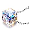Alex Perry Collier en Cristal pour femmes, Collier en Argent 925, Pendentif en Cristal Cube pour Filles, Cadeaux…