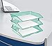 Acrimet Facility 3 Tier Letter Tray, Side Load, Letter Size/A4, Desktop File Organizer, Plastic (Clear Green Color)