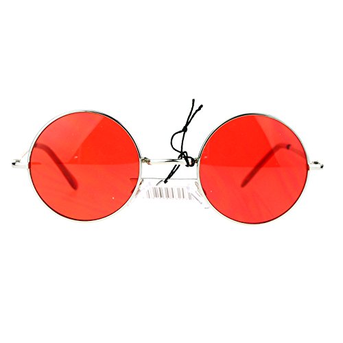 SA106 Summer Color Gradient Lens Circle Lens Round Hippie Sunglasses Red