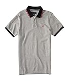 Aeropostale Men's A87 Tipped Logo Piqu? Polo Shirt M Light Heather Grey