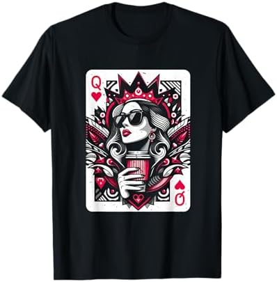 Amazon.com: Classic Black Queen of Hearts T-Shirt: Adult, Short