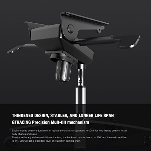 GTRACING Gaming Chair, Big and Tall Computer Chair, Ergonomic High Back Adjustable Gaming Chair with 4D Armrests,Head Pillow, and Lumbar Support, Black