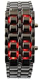 Youyoupifa Men's Stainless Steel Lava Red LED Digital Bracelet Watch (Black)