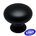 5 Pack - Cosmas 4950FB Flat Black Cabinet Hardware Round Mushroom Knob - 1-1/4