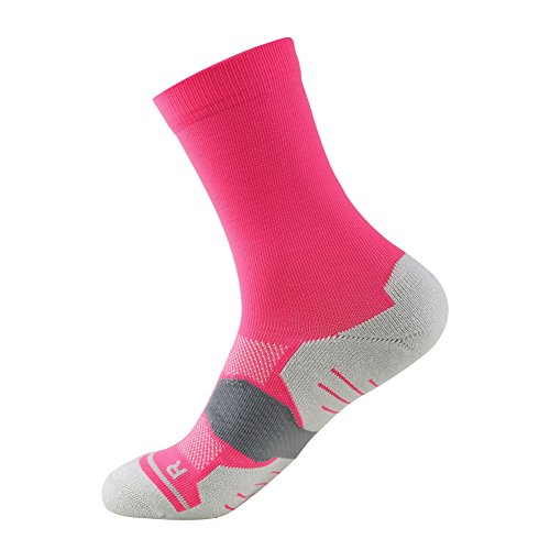 Cool Athletic Crew Socks 6 Pairs, Facool Women's Girl's Cushioned Soccer Football Socks, Mid Calf Basketball Lacrosse Socks, Handball Rugby Socks