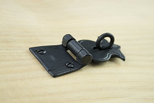 2 Pack Hasp 2.75" For Trunks or Chests Rustic Hammered Iron Black Finish Hand Crafted Borderland Rustic Hardware - Thumbnail 3
